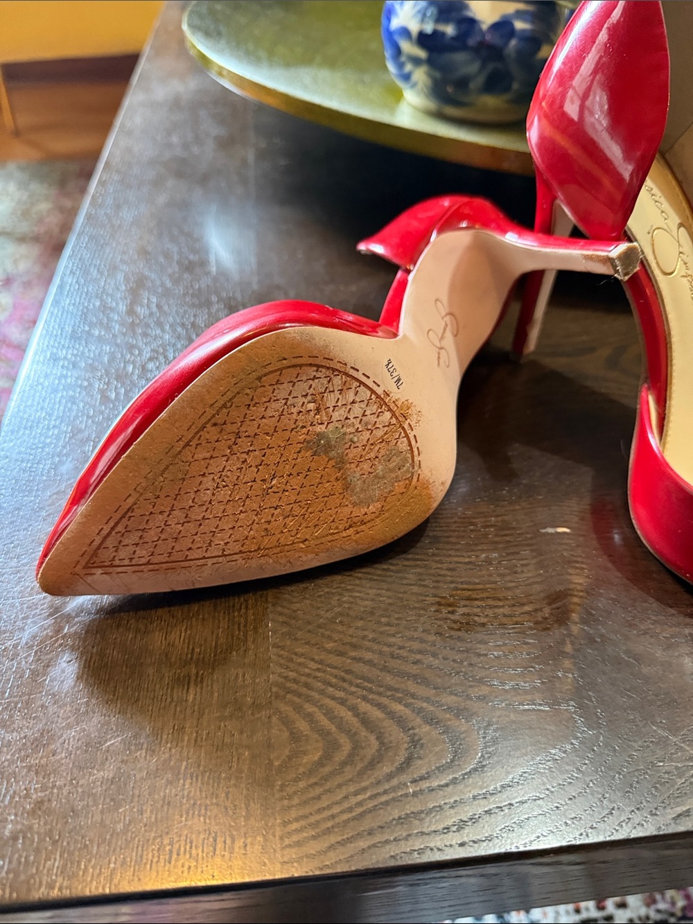 Jessica Simpson Red Patent Pointed-Toe Stiletto Pumps - Picture 3 of 12